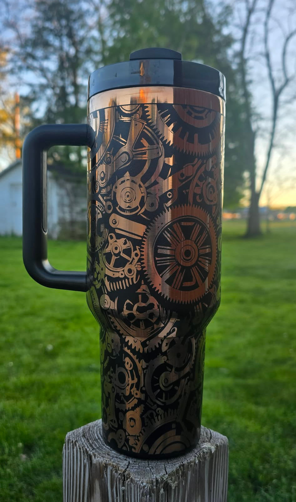 Gears Engraved Tumbler