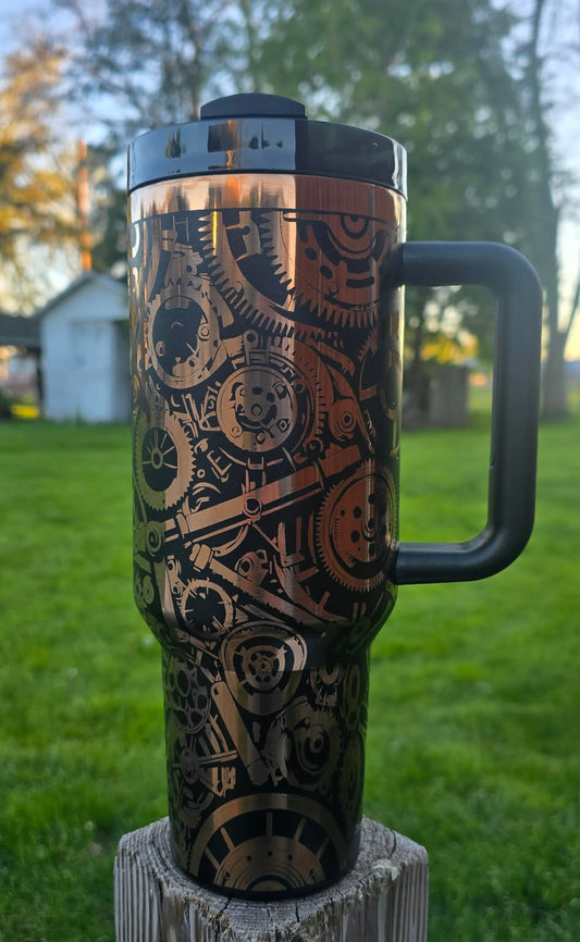 Gears Engraved Tumbler